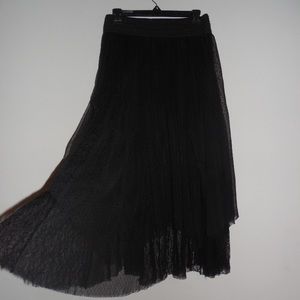 BLACK MESH MAXI SKIRT